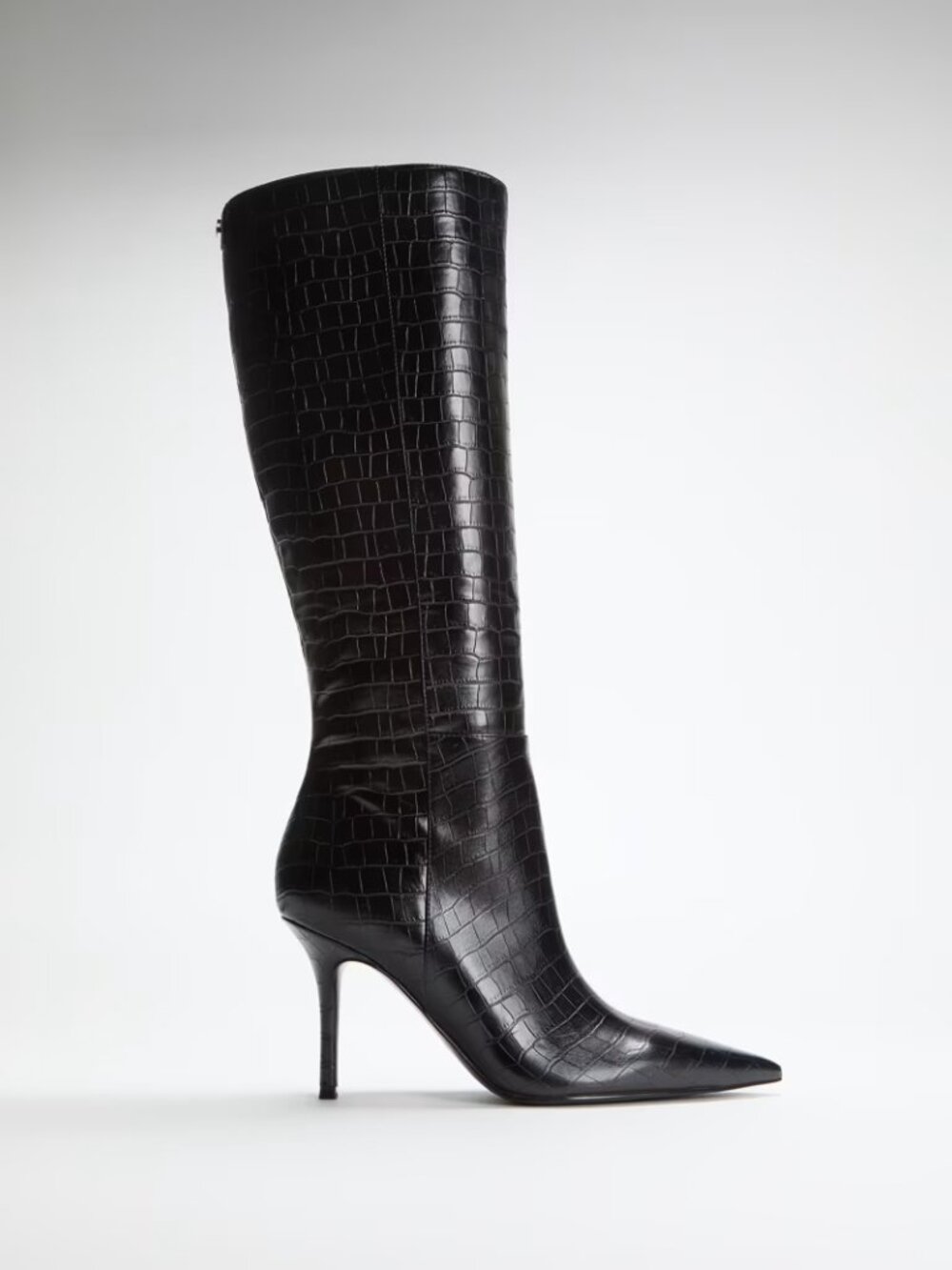 Guess Gressa Knee High Boots Black Croc US Size 7
